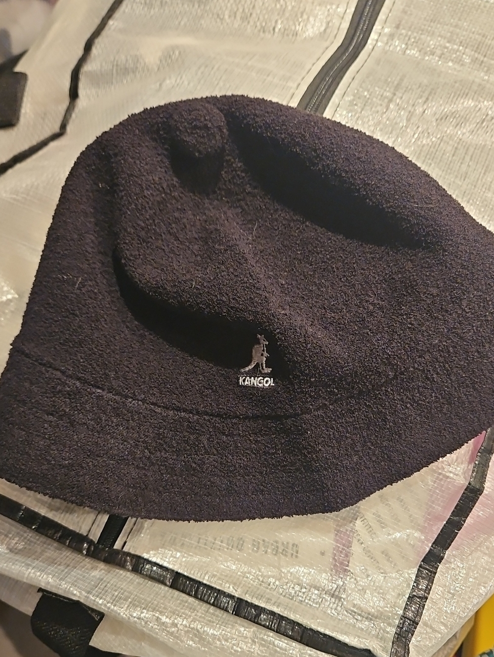 Kangol Bermuda Casual Black Wool-Blend Bucket Hat with Embroidered Logo